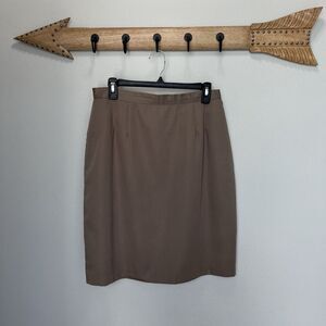 Isaac Hazan | Union Label Vintage Mini Skirt Size 14 Taupe Brown
